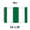 10' x 20' Master Series Frame Tent Mid, 16 oz. Ratchet Top, White and Forest Green