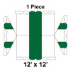12' x 12' Gable Frame Tent, 1 Piece, 16 oz. Ratchet Top, White and Forest Green