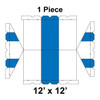 12' x 12' Gable Frame Tent, 1 Piece, 16 oz. Ratchet Top, White and Blue