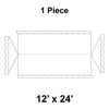 12' x 24' Gable Frame Tent, 1 Piece, 16 oz. Ratchet Top, Solid White