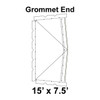 15' x 7.5' Classic Frame Tent Grommet End, 16 oz. Ratchet Top, Solid White