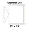 15' x 15' Gable Frame Tent Grommet End, 16 oz. Ratchet Top, Solid White