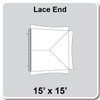 15' x 15' Master Series Frame Tent Lace End, 16 oz. Ratchet Top, Solid White