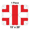 15' x 20' Classic Frame Tent, 1 Piece, 16 oz. Ratchet Top, White and Red