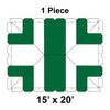 15' x 20' Classic Frame Tent, 1 Piece, 16 oz. Ratchet Top, White and Forest Green