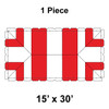 15' x 30' Classic Frame Tent, 1 Piece, 16 oz. Ratchet Top,  White and Red