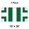 15' x 30' Classic Frame Tent, 1 Piece, 16 oz. Ratchet Top,  White and Forest Green