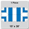 15' x 30' Classic Frame Tent, 1 Piece, 16 oz. Ratchet Top,  White and Blue