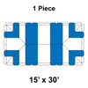 15' x 30' Classic Frame Tent, 1 Piece, 16 oz. Ratchet Top,  White and Blue