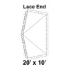 20' x 10' Classic Pole Tent Lace End, 16 oz. Ratchet Top, Solid White