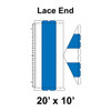 20' x 10' Gable Tent Lace End, 16 oz. Ratchet Top, White and Blue