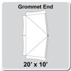 20' x 10' Master Frame Tent Grommet End, 16 oz. Ratchet Top, Solid White