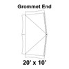20' x 10' Master Frame Tent Grommet End, 16 oz. Ratchet Top, Solid White