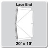 20' x 10' Master Frame Tent Lace End, 16 oz. Ratchet Top, Solid White