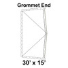 30' x 15' Classic Series Frame Tent Grommet End, 16 oz. Ratchet Top, Solid White