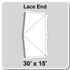 30' x 15' Master Series Frame Tent Lace End, 16 oz. Ratchet Top, Solid White