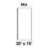 30' x 15' Master Series Frame Tent Mid, 16 oz. Ratchet Top, Solid White