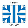 30' x 40' Classic Series Frame Tent, 1 Piece, 16 oz. Ratchet Top, White and Blue