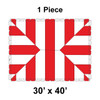 30' x 40' Classic Pole Tent, 1 Piece, 16 oz. Ratchet Top, White and Red