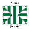 30' x 40' Classic Pole Tent, 1 Piece, 16 oz. Ratchet Top, White and Forest Green