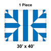 30' x 40' Classic Pole Tent, 1 Piece, 16 oz. Ratchet Top, White and Blue