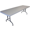 8' x 30" resin banquet table with blow-molded top and seats 10.