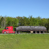 Steel tarp on semi trailer.