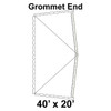 40' x 20' Classic Pole Tent Grommet End, 16 oz. Ratchet Top, Solid White