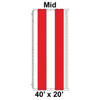 40' x 20' Classic Pole Tent Mid, 16 oz. Ratchet Top, White and Red