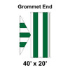 40' x 20' Gable Frame Tent Grommet End, 16 oz. Ratchet Top, White and Forest Green