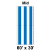 60' x 30' Classic Pole Tent Mid, 16 oz. Ratchet Top, White and Blue