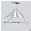 52' Diameter TP/Hexagon Tent, 1 Piece, 16oz. Ratchet Top, Solid White