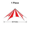 52' Diameter TP/Hexagon Tent, 1 Piece, 16oz. Ratchet Top, White and Red