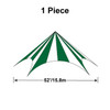 52' Diameter TP/Hexagon Tent, 1 Piece, 16oz. Ratchet Top, White and Forest Green