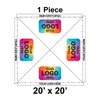 20' x 20' Classic Frame Tent, 1 Piece, Ratchet Top, Logo/Valance Print Only