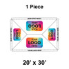 20' x 30' Classic Frame Tent, 1 Piece, 16 oz. Ratchet Top, Logo/Valance Print Only
