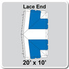 20' x 10' Classic Frame Tent Lace End, 16 oz. Ratchet Top, White and Blue