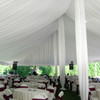 Pole tent liner installed on a tent by the curtain rope giving a classic look.