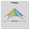52' Diameter TP/Hexagon Tent, 1 Piece, Ratchet Top, Full Digital Print