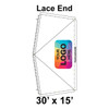 30' x 15' Classic Pole Tent Lace End, 16 oz. Ratchet Top, Logo/Valance Print Only