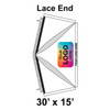 30' x 15' Premiere I High Peak Tent Lace End, 16 oz. Ratchet Top, Logo/Valance Print Only