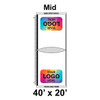 40' x 20' Premiere I High Peak Tent Mid, 16 oz. Ratchet Top, Logo/Valance Print Only