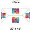 20' x 40' Premiere I High Peak Tent, 1 Piece, 16 oz. Ratchet Top, Logo/Valance Print Only
