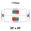 20' x 40' Gable Frame Tent, 1 Piece, 16 oz. Ratchet Top, Logo/Valance Print Only