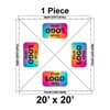 20' x 20' Classic Pole Tent, 1 Piece, Ratchet Top, Logo/Valance Print Only