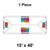 15' x 40' Classic Frame Tent, 1 Piece, 16 oz. Ratchet Top, Logo/Valance Print Only