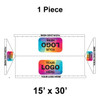 15' x 30' Gable Frame Tent, 1 Piece, 16 oz. Ratchet Top, Logo/Valance Print Only