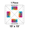 15' x 15' Classic Pole Tent, 1 Piece, Ratchet Top, Logo/Valance Print Only.