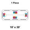 10' x 30' Master Series Frame Tent, 1 Piece, 16 oz. Ratchet Top, Logo/Valance Print Only
