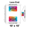 10' x 10' Gable Frame Tent Lace End, 16 oz. Ratchet Top, Logo/Valance Print Only